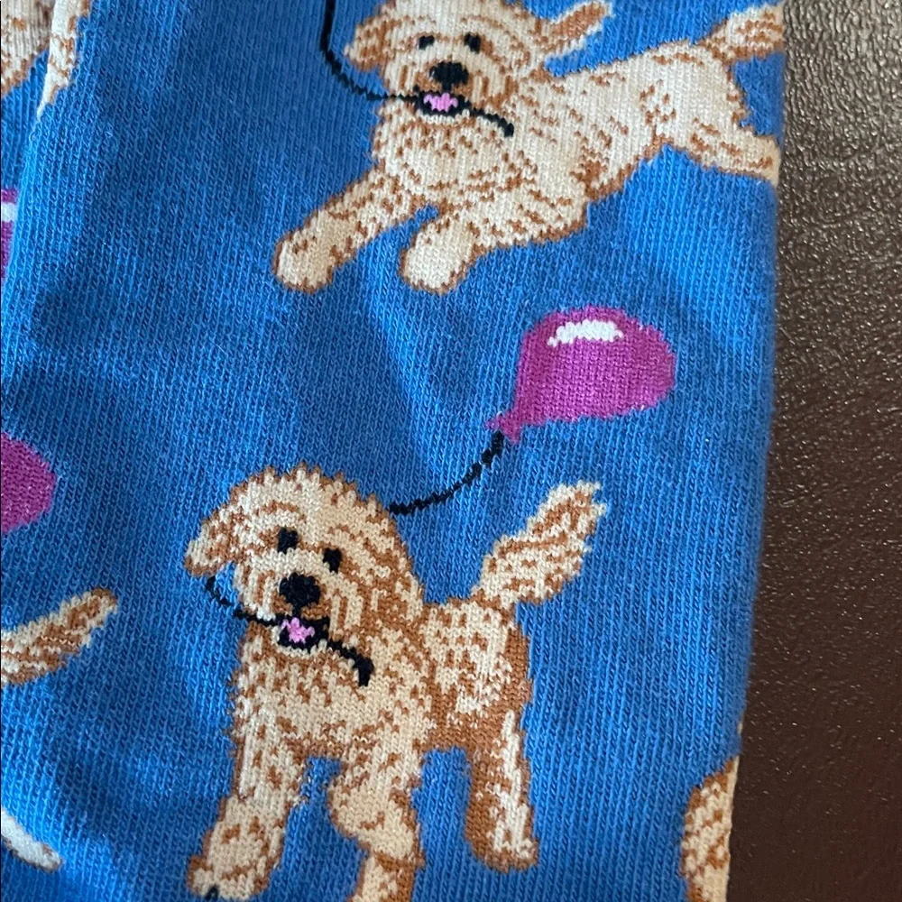 Socksmith Women's Crew Socks Doggy Doodle Party Blue Novelty Footwear